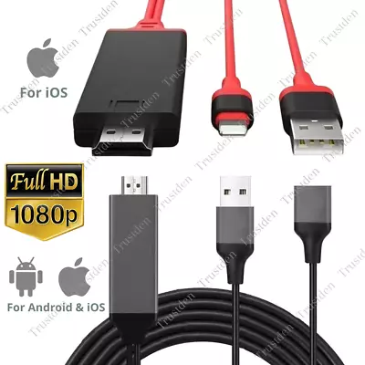 1080P HD HDMI Mirroring Cable Phone To TV HDTV Adapter For IPhone/ IPad/Android • $11.45