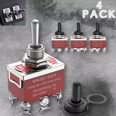 4pcs Momentary Toggle Switch 12v Dc 30a Dpdt 6 Pin 3 Position Heavy Duty Switch • $17.29