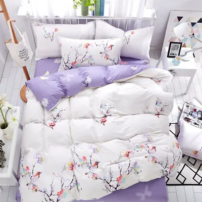 $39 • Buy All Size Bed Quilt Duvet Cover Set 100% Cotton Super King Bedding - Spring Eva