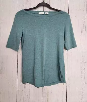 Sigrid Olsen Size Small Teal Blue Casual Womens Half Sleeve Shirt Top • $9.99