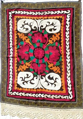 Tajikistan Suzani Original Vintage Hand Embroidery Wall Hanging - 35  X 50  • $77