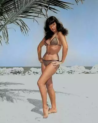 382410 Bettie Page On Beach WALL PRINT POSTER AU • $20.85