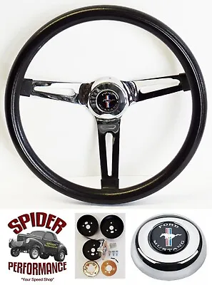 1965-1969 Mustang Steering Wheel PONY 13 1/2  MUSCLE CAR CHROME • $149.95