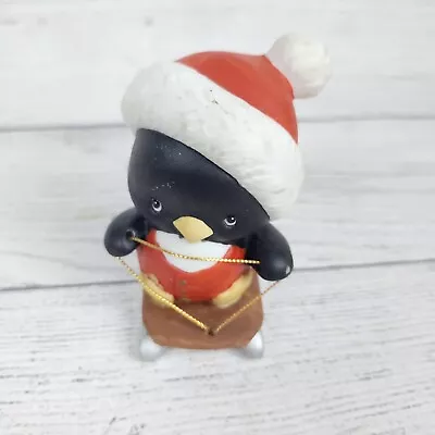 1985 Cute N Cool Penguin On Sled Figurine Morehead Enesco Winter Christmas Decor • $4.99