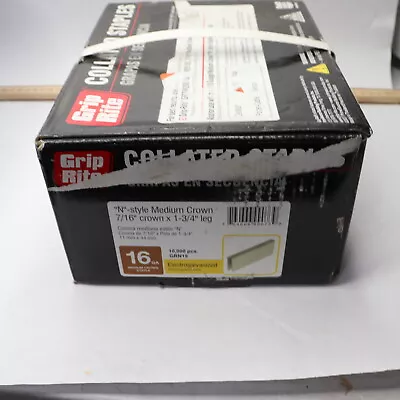 (10000-Pk) Grip Rite N Style Crown Staples 16-Ga 7/16  Crown X 1-3/4  Leg • $60.16