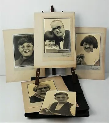 £25 • Buy Original 1930's Optician's Photographic Advertising Folio, 5 Studio Portraits. 