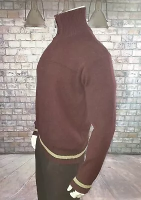 Mens Long Sleeve Sweater Mock Neck Pull Over Burgundy Pronti Collection Sz XXL  • $43.20