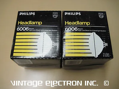 (2) WILLYS JEEP - PHILIPS 6006 Headlamps - 6 Volt (6V) - MADE IN USA • $19.95