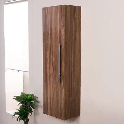 Walnut Bathroom Furniture Vanity Unit & Basin Storage Tall Cabinet Soft Close • £107.97