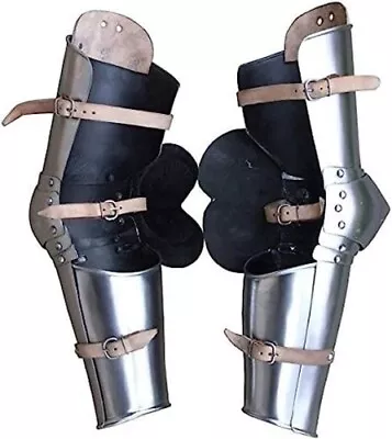 Medieval Knight Full Arm Armor Rerebrace Vambrace And Elbow Cops Silver • $85