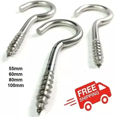 Screw In Hooks Steel Small Large Extra Large Heavy Duty Wall Hanger   • £3.31