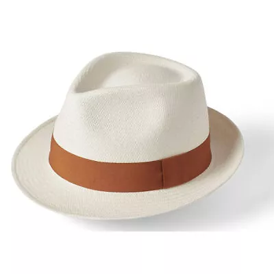 Failsworth Mens 100% Toquilla Hand Woven Bleach Panama Trilby L • £20.69