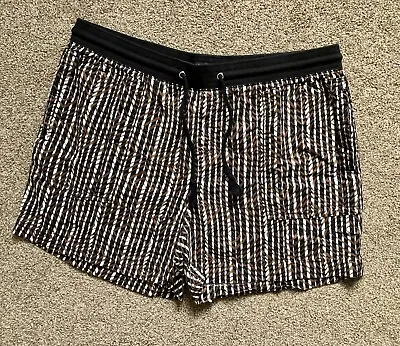 M&S Collection Black Mix Linen Blend Casual Beach Shorts Size UK 16 • £3