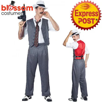 CA468 Mens Mobster Costume Gangster Chicago Fancy Dress Mafia 1920s Al Capone • $33.45