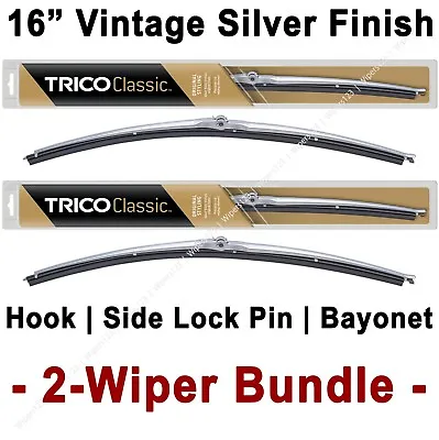 2-Wiper Bundle: TRICO Classic Wiper Blades 16  Silver | 1957-1967 | 33-162 X2 • $29.83