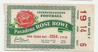 1954 Michigan State MSU  UCLA  Rose Bowl Football Ticket Stub Biggy Munn • $34.99