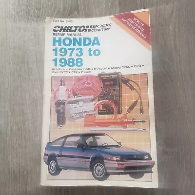 Repair Manual Chilton 6980 Honda 1973 To 1988 Accord Civic CRX & Prelude • $14.95