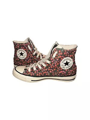 Chuck Taylor  Converse High Tops Floral With Zebra Print Tounge Size Uk 5womens • £23.99