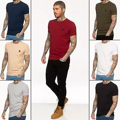 Enzo Mens T Shirts Cotton Short Sleeve T-shirt Slim Fit Muscle Crew Neck Tee Top • £9.99