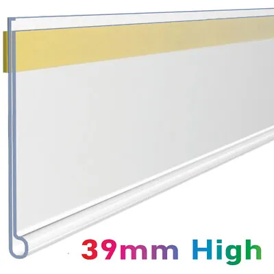 £102.91 • Buy Shelf Edge Ticket Strips 39mm High Self Adhesive Price Label Holder, EPOS Strip
