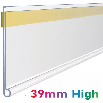 Shelf Edge Ticket Strips 39mm High Self Adhesive Price Label Holder EPOS Strip • £108.06