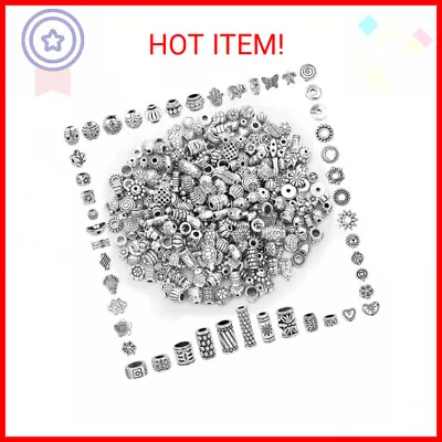 350 Pcs Silver Spacer Beads For Jewelry Making Mixed Bulk Random Styles Metal B • $12