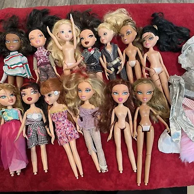 $29 • Buy Huge Bratz Doll Lot W/ Clothes, MGA, Lot Of 13 Plus Clothes, No Feet