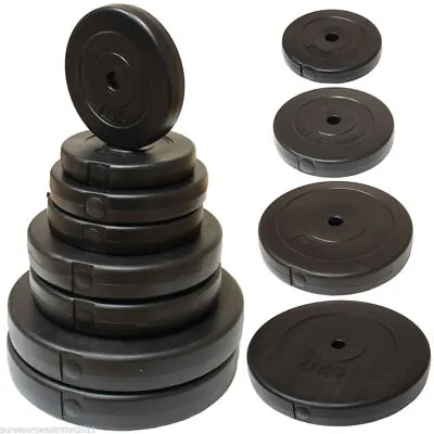 1  Hole Vinyl Weight Plates/discs Home Gym Training/lifting Dumbbell/bar Weights • £11.99