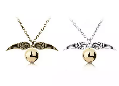 $5.30 • Buy Harry Potter Golden Snitch Necklace Pendant Quidditch Match Wings Gold & Silver