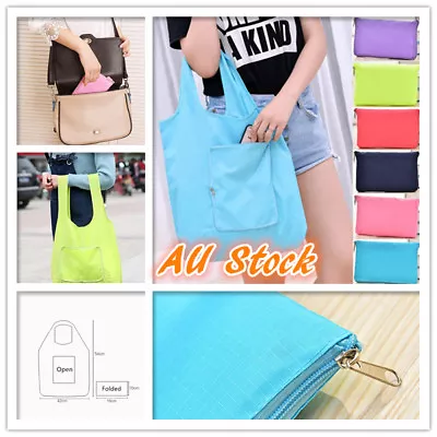 Foldable Shopping Bags Reusable Eco Grocery Carry Bag Storage Tote Handbags Zip • $5.95