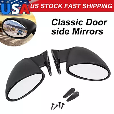 $37.71 • Buy 1 Pair Black Bullet Exterior Wing Door Mirrors Classic Vintage Sport Racing Car 