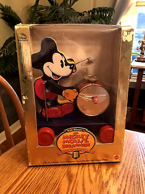 1997 Disney Fisher Price Mattel Mickey Mouse Drummer 60th Anniversary Pull Toy • $18