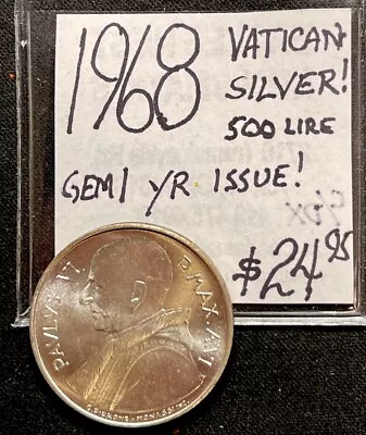 1968   Vatican City  500 Lire Paul VI World Silver Coin. ENN Coins • $24.95