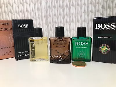 VTG 3 Pc Lot BOSS  MINI  Sample No.1 ELEMENTS SPORT Men Perfumes EDT0.17oz NIB • $31.99