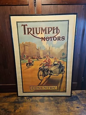 TRIUMPH MOTORS MOTORCYCLE Poster COVENTRY ENGLAND Sporty 20x28 Reproduction  • $39.95