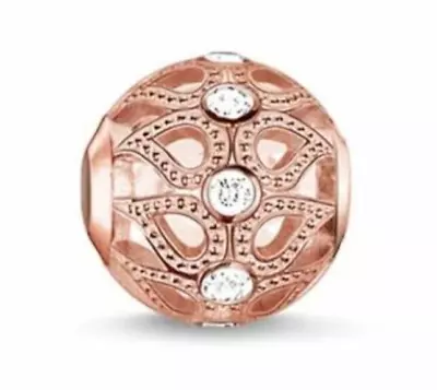 NEW Thomas Sabo Karma Bead K0146 Dew Drop Pink Sterling Silver Rose Gold Plated • $119