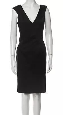 NWT ZAC  Zac Posen V Neck Pencil Knee Length Black Dress Size 8 • $89