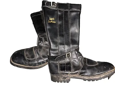 Lewis Leathers Motorcycle Boots Black UK10 Vintage 1980s • $379.05