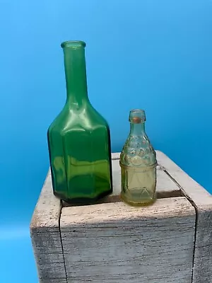 Vintage Wheaton Bottles Lot Of 2 Green & Amber • $15