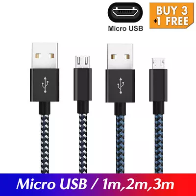 Strong Braided Micro USB Data Charger Cable Cord For Android Samsung 1M/2M/3M  • $3.95