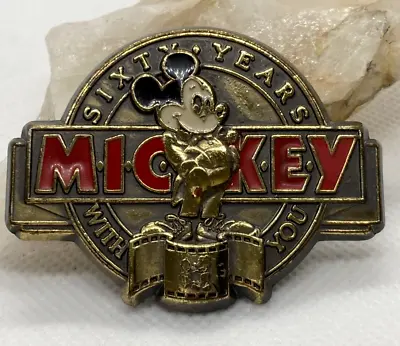 Vintage Disney 1987 Mickey Mouse Walt Disney Lee NY NY Belt Buckle 60 Years 80s • $15.65