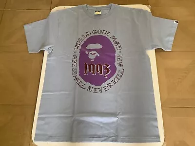 Authentic A Bathing Ape Bape Ape Head 1993 Tee T Shirt Sax Blue Mens Xl New • $73