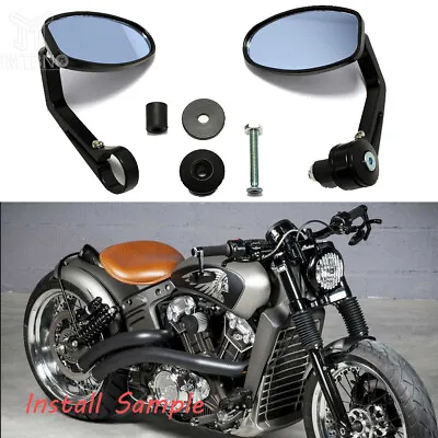 For Yamaha YZF R1 R6 Motorcycle Black 7/8  Handle Bar End Mirrors 1 Pair Round • $25.25