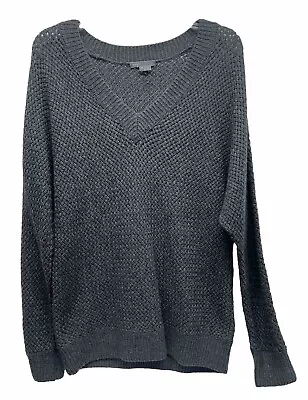 Vince Womens Size M Gray Long Sleeve Cashmere Blend V-Neck Sweater (L9) • $35.99