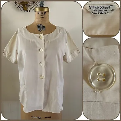 1950s Ship N Shore Dacron Cotton Blouse Top Shirt Western Workwear Farm Boat VTG • $30