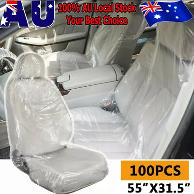 100pcs Disposable Plastic Car Vehicle Seat Covers Protectors Mechanic Valet Roll • $30.89