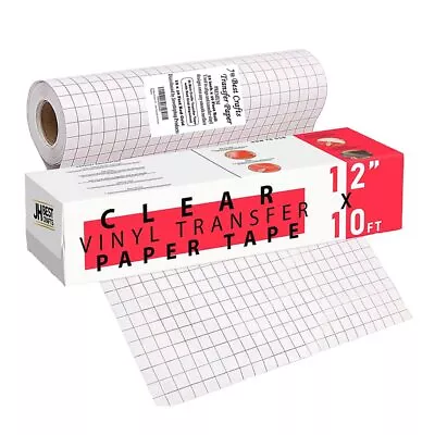 Transfer Tape For Vinyl - 12  X 10 Feet Roll W/Grid- Good Alignment For Cameo... • $20.76