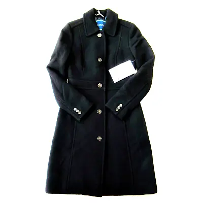 NWT J.Crew Classic Lady Day Coat In Black Italian Doublecloth Wool Thinsulate 0 • $200