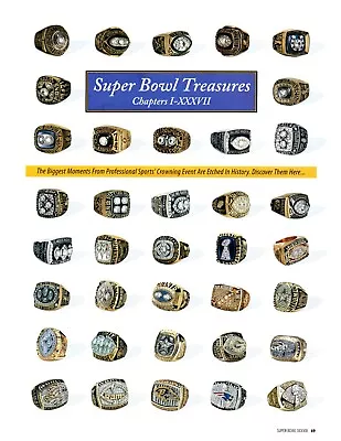 Super Bowl Rings I Thru XXXVIII 1-37 49ers Packer Cowboy Magazine CLIPPING Photo • $11.50