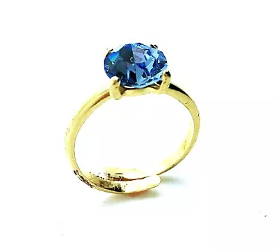 Mariana Ring Lovely Capri Blue Swarovski Crystals My Treasures Coll. • $53